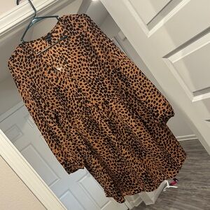 New Look Animal Print Dress - Black and Tan